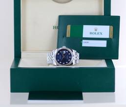 Thumbnail von Rolex Datejust 36 blue 36mm Diamond Laser Dial Jubiléband fluted Whitegold B+P