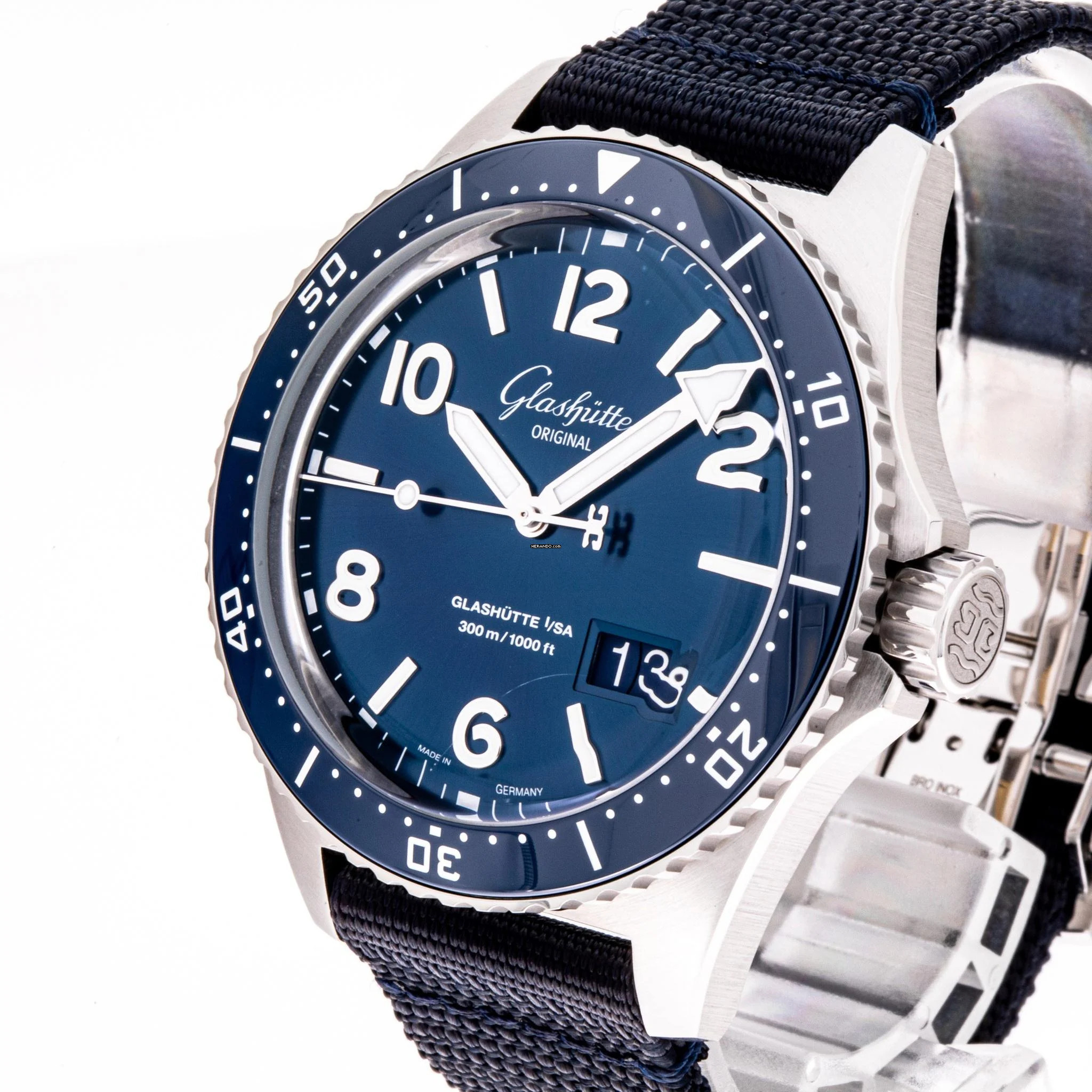  Glashütte Original SeaQ Panoramadatum Panorama Date 43 Blue – 1-36-13-02-81-34 – like NEW – 2022 Full Set 