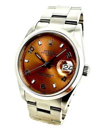  Rolex Oyster Perpetual Date 34 mm Bj 1998 Salmon Zifferblatt Referenz 15200 