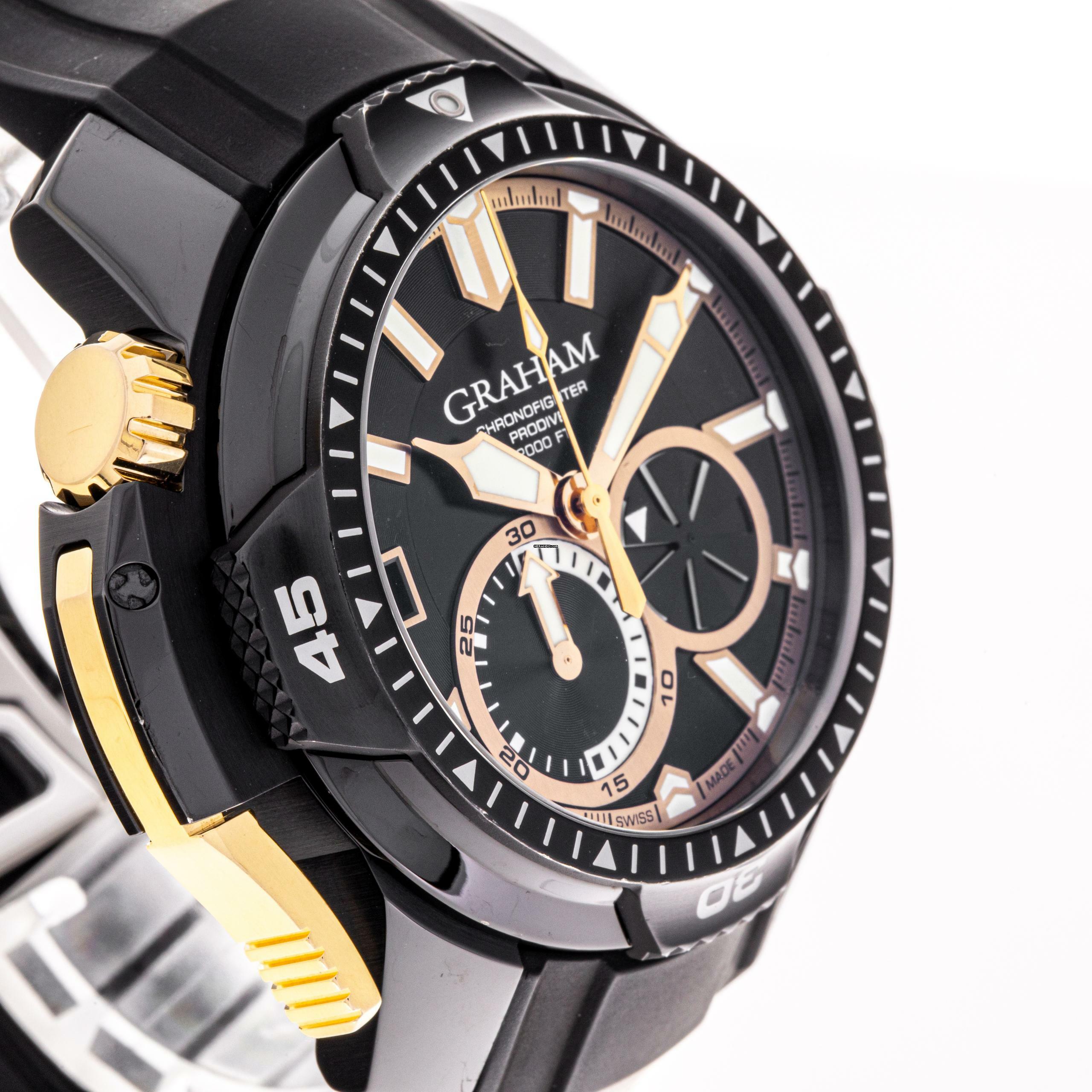 Thumbnail von Graham Prodive Chronofighter Prodive Black & Gold Limited 250 Pcs – 2CDAZ.B04A – like NEW Full Set 2015