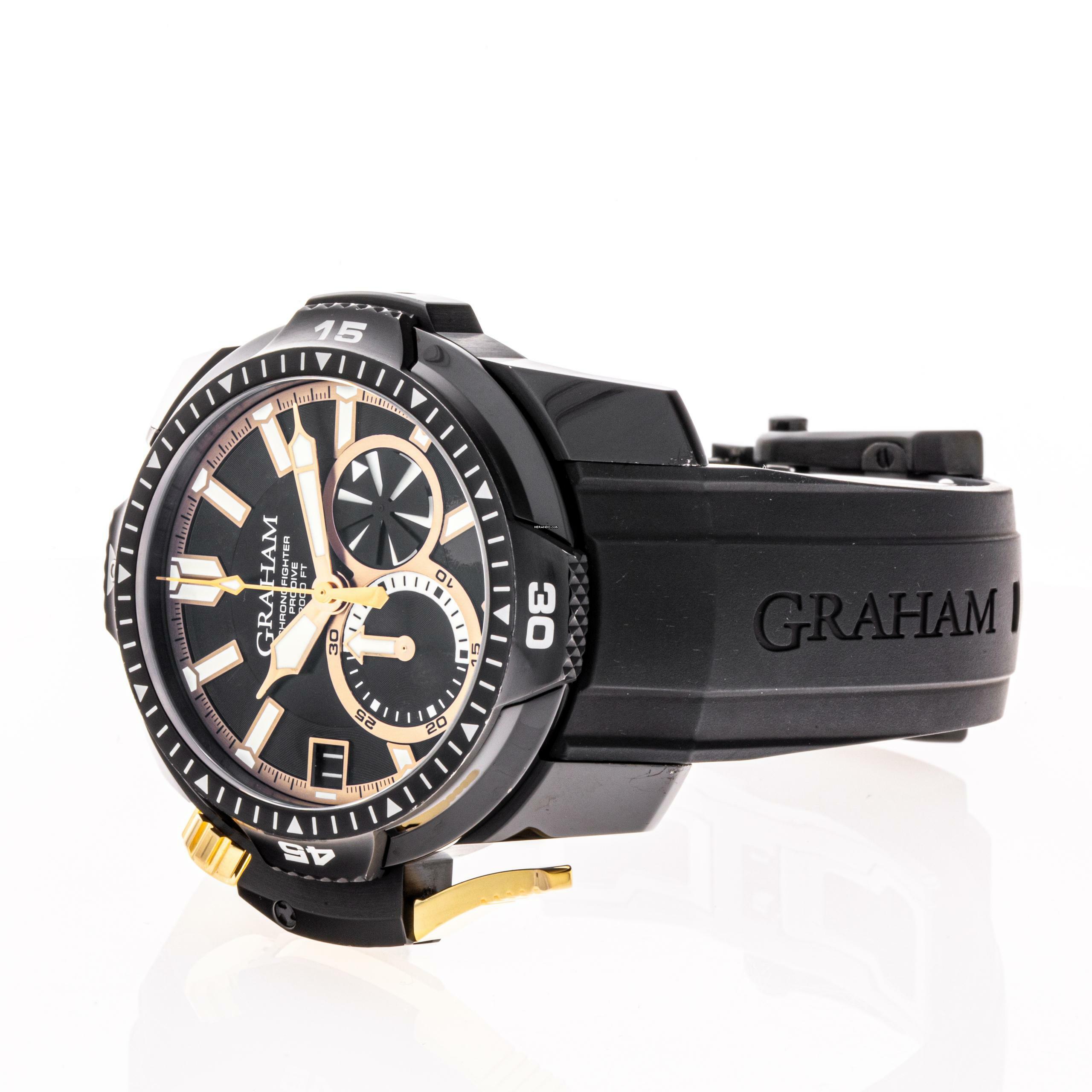 Thumbnail von Graham Prodive Chronofighter Prodive Black & Gold Limited 250 Pcs – 2CDAZ.B04A – like NEW Full Set 2015