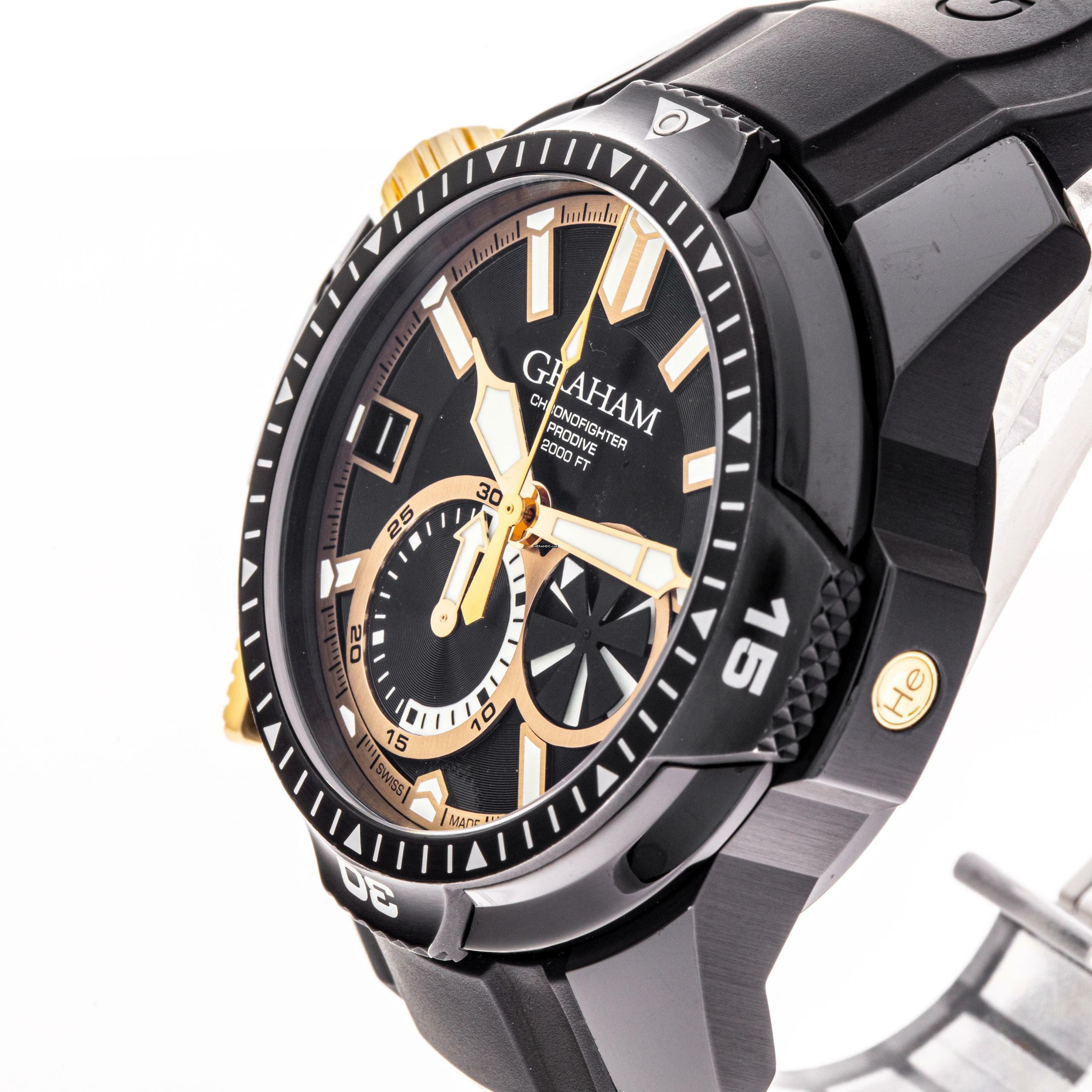 Thumbnail von Graham Prodive Chronofighter Prodive Black & Gold Limited 250 Pcs – 2CDAZ.B04A – like NEW Full Set 2015