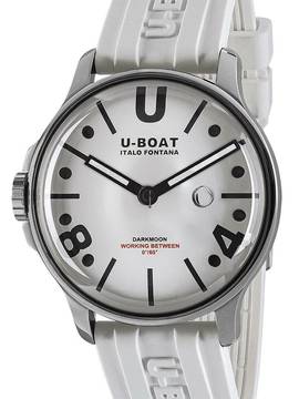  U-Boat 9542 Darkmoon White SS Herrenuhr 44mm 5ATM 