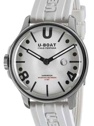  U-Boat 9542 Darkmoon White SS Herrenuhr 44mm 5ATM 