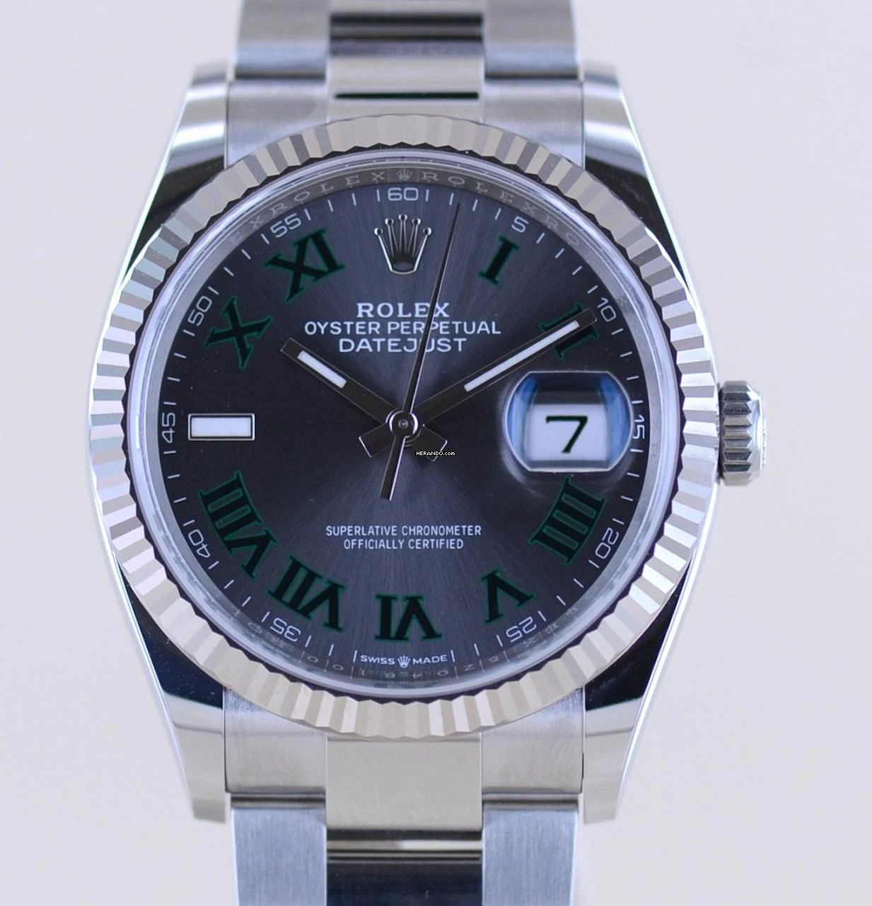 Rolex Datejust 36 126234 wimbledon roman dial Oysterband Stahl Weißgold 2021 ungetragen