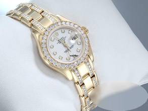 Thumbnail von Rolex Lady-Datejust Pearlmaster 29mm Gelbgold 750 Diamanten Brillanten Automatik Lady 18kt Yellow Gold White Dial