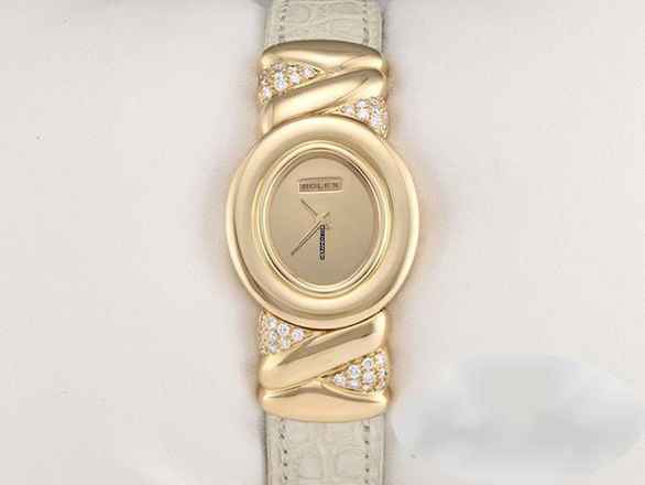  Rolex Cellini 5221 Gelbgold 750 Handaufzug Diamanten 18kt Yellow Gold Damen Damenuhr  