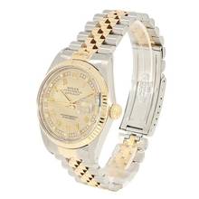 Thumbnail von Rolex Datejust 36 Herrenarmbanduhr Datejust Automatik 16013 Houndstooth Dial aus Stahl / Gold Fullset