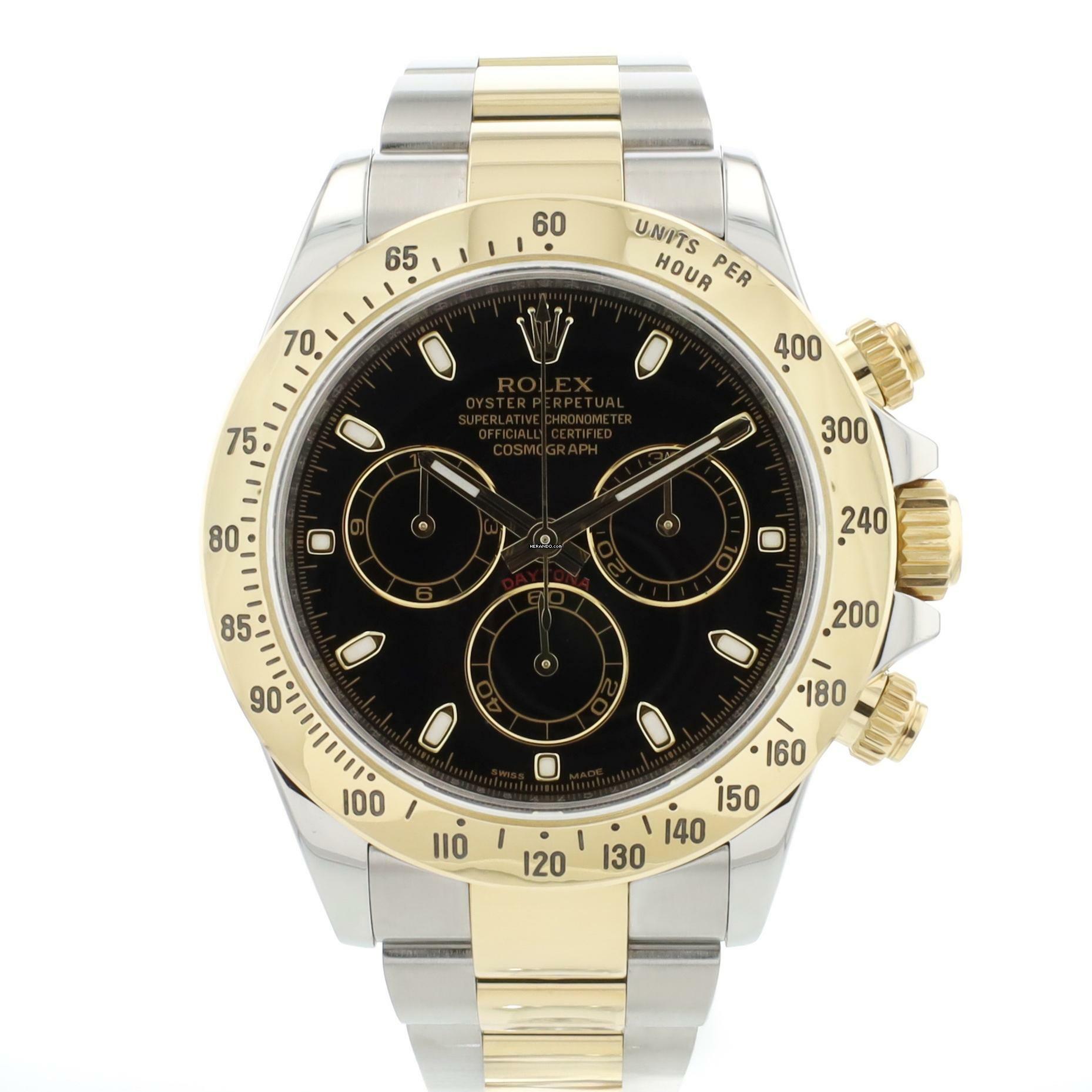  Rolex Daytona Steel Gold Black Dial  