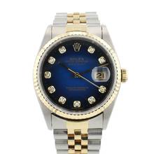 Thumbnail von Rolex Datejust 36 Steel Gold Jubilee Fluted Blue Diamond Vignette Dial