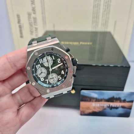  Audemars Piguet Royal Oak Offshore Flyback Militaire Green Titanium 42mm Automático Completo 