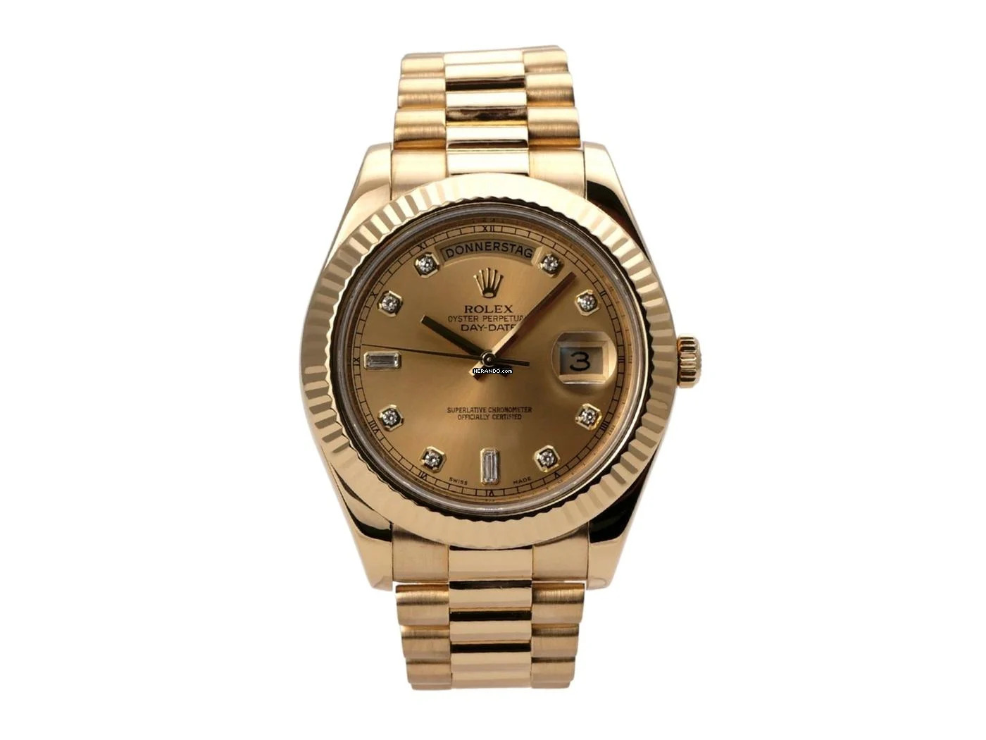 Thumbnail von Rolex Day-Date II 218238 Gelbgold Champagner Diamant