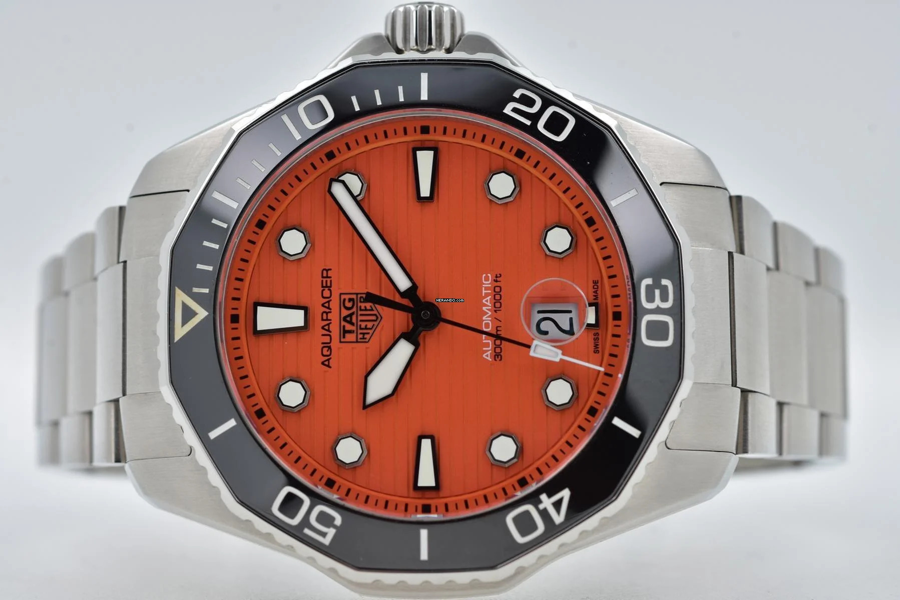  TAG Heuer Aquaracer 300M Professional 300 Orange Dial WBP201F.BA0632  