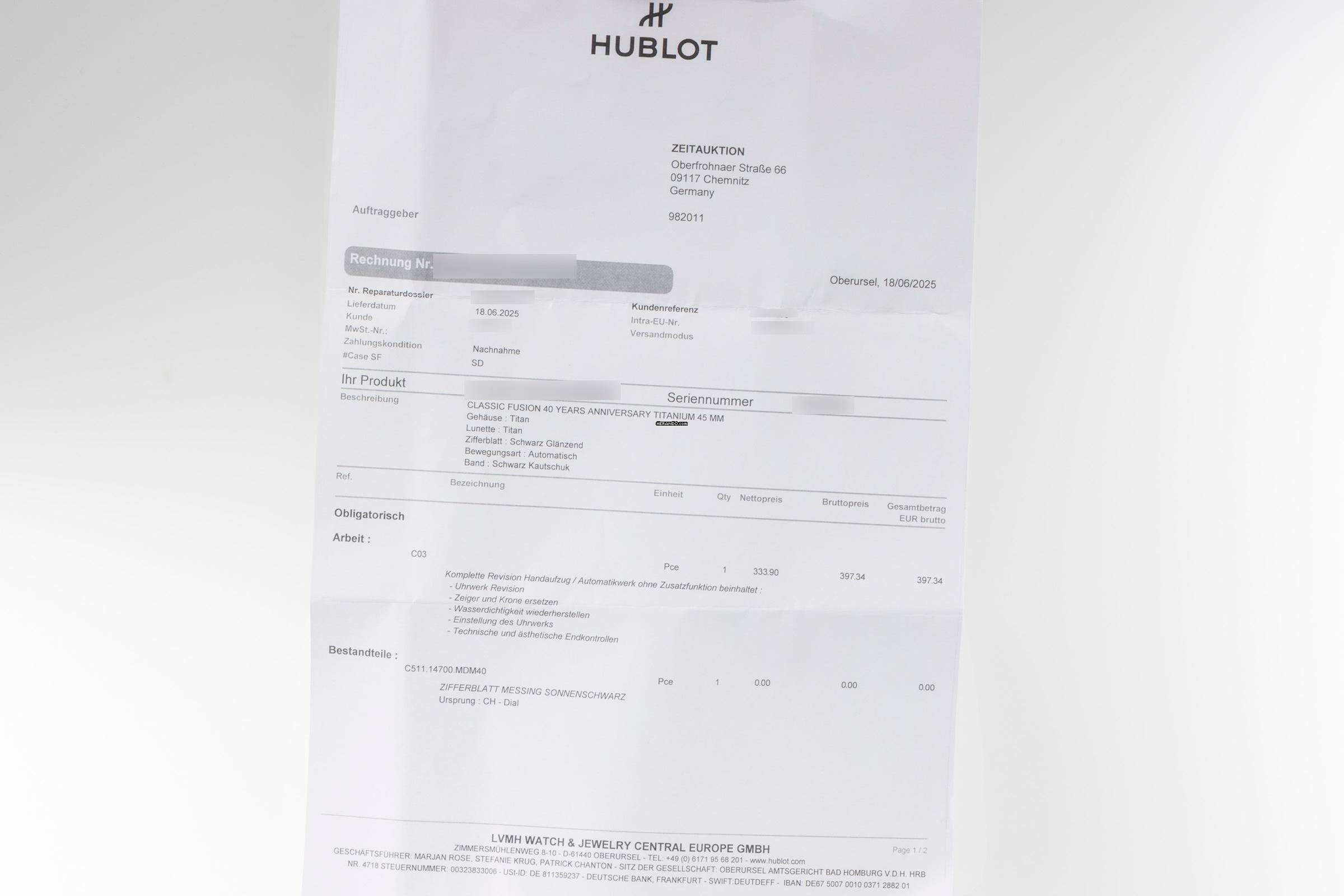 Thumbnail von Hublot Classic Fusion 45 Automatik Titan 511.NX.1270.RX Limited