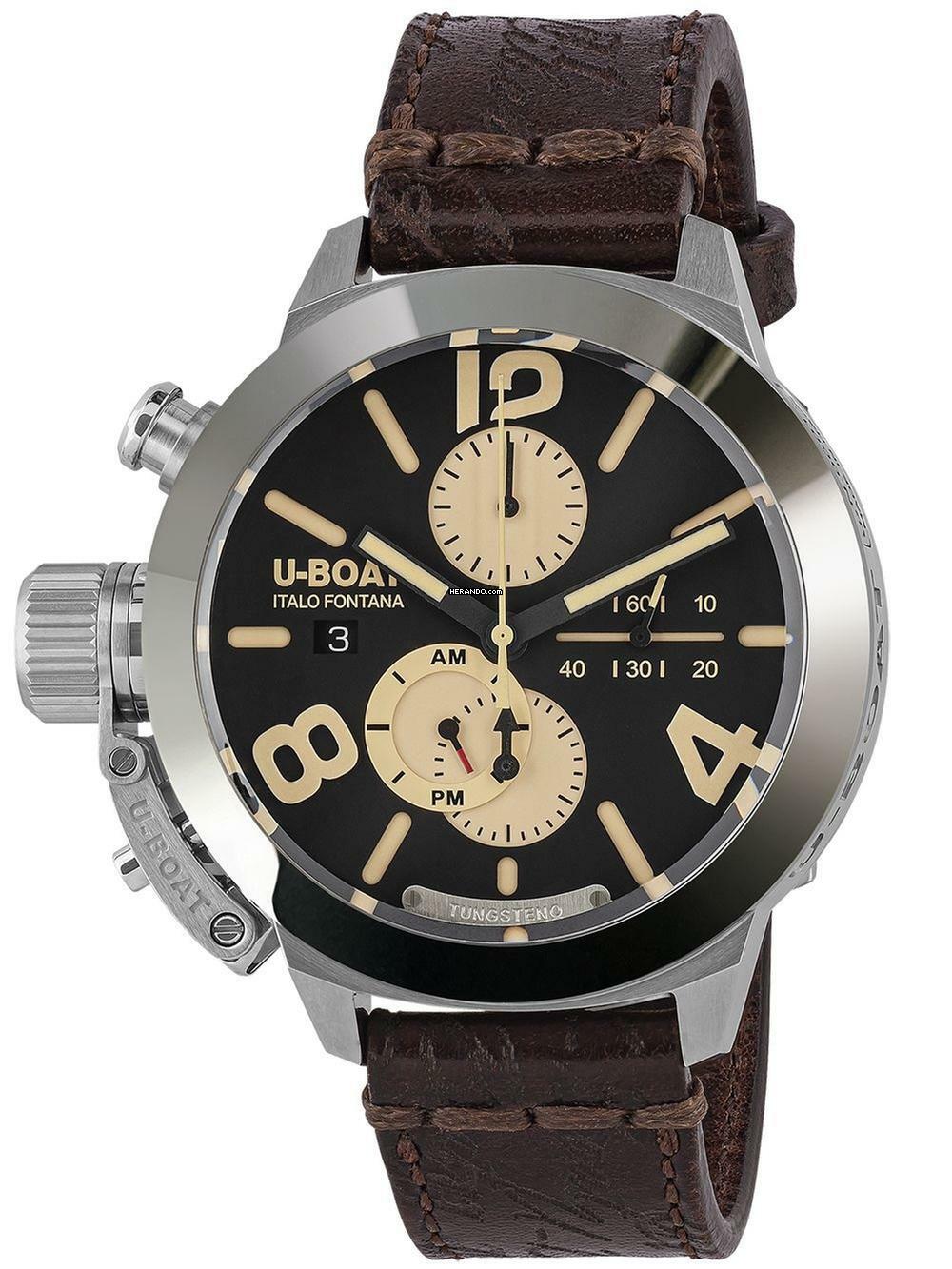  U-Boat Classico 9567/A Classico 45 mm Tungsteno CAS 1 Herrenuhr 10ATM  