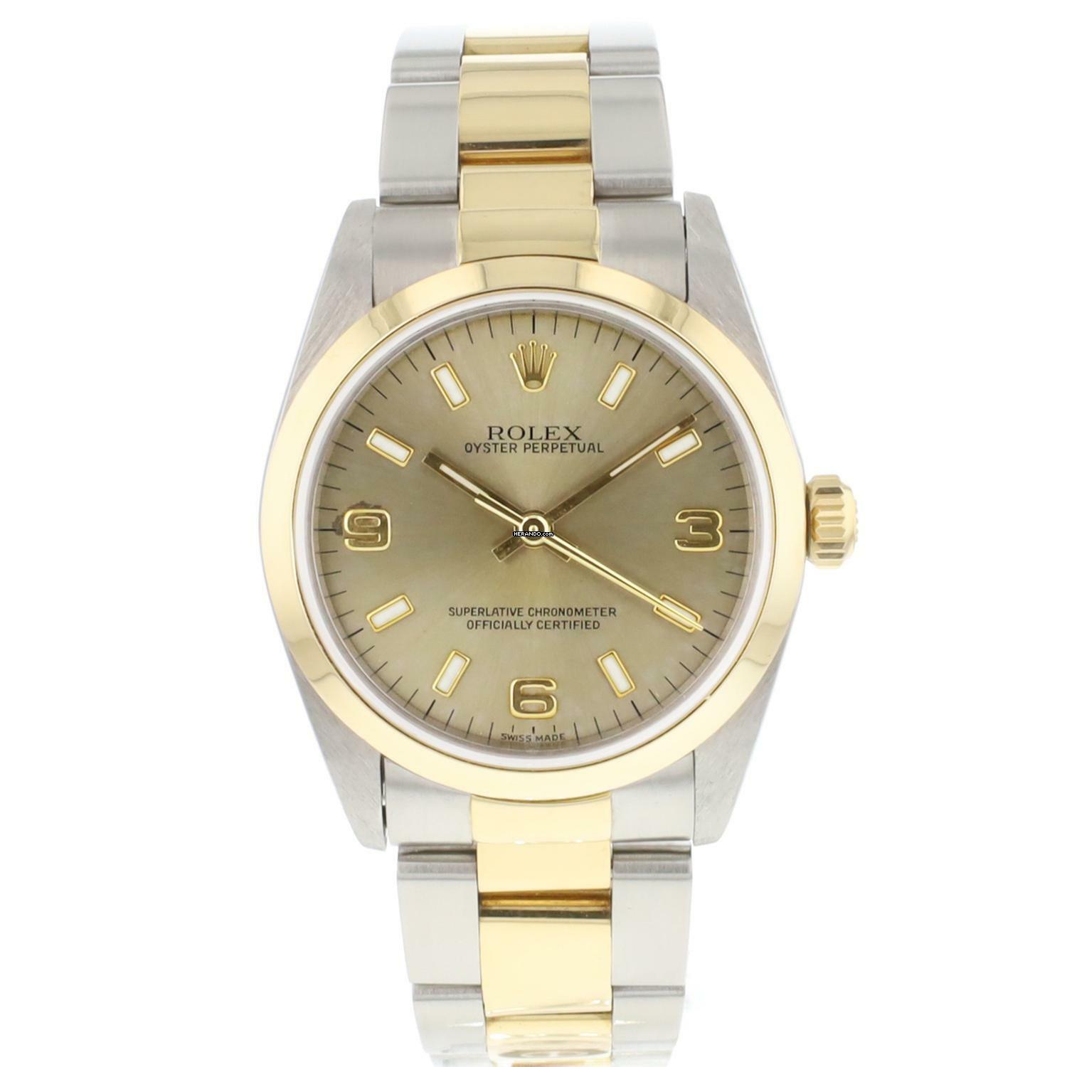 Rolex Oyster Perpetual 31 Steel Gold Oyster Champagne Dial Service '25