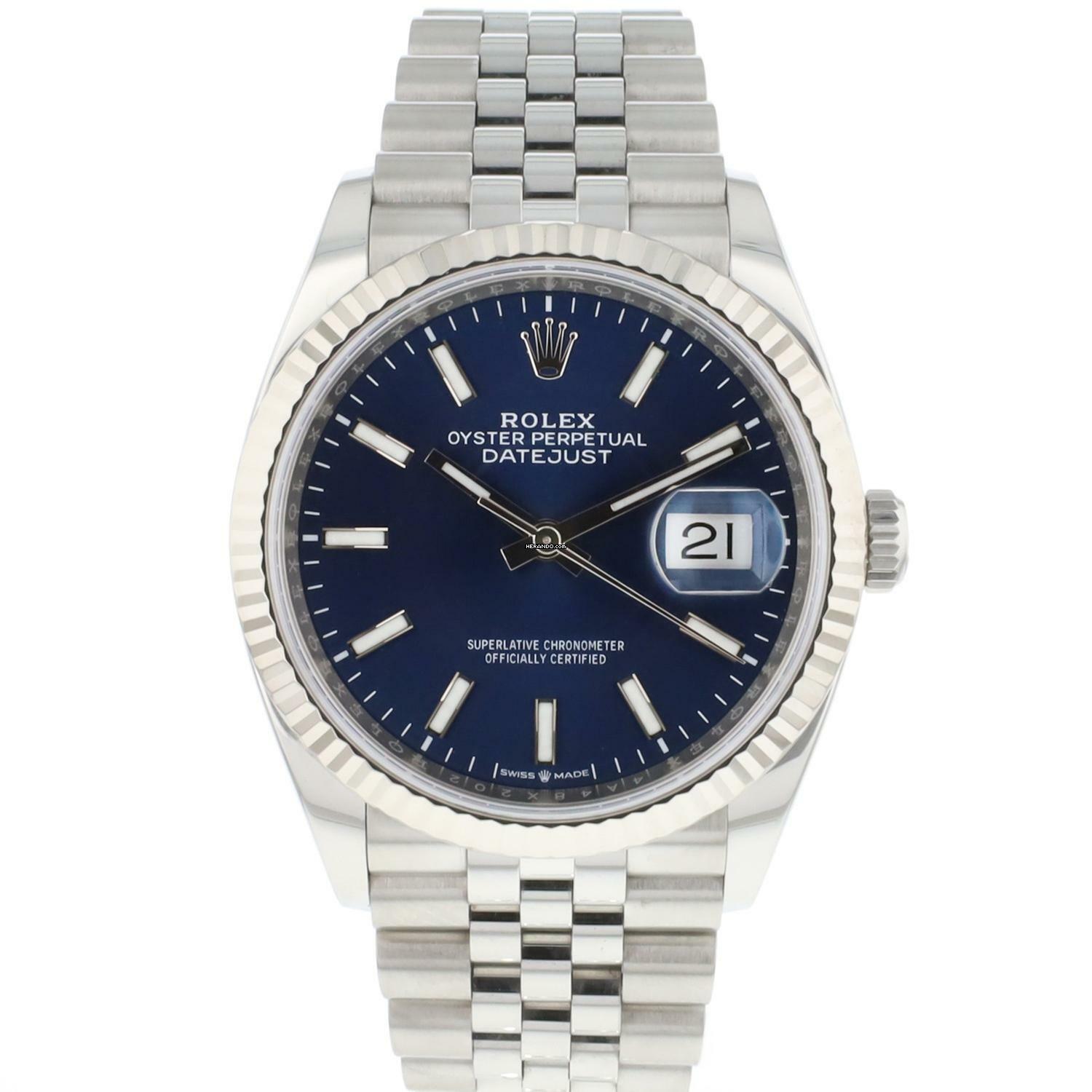 Rolex Datejust 36 Fluted Jubilee Blue Dial