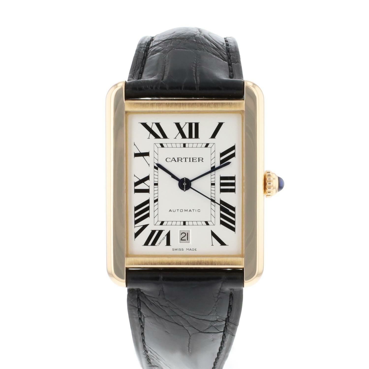 Cartier Tank Solo XL Rose Gold Silver Dial
