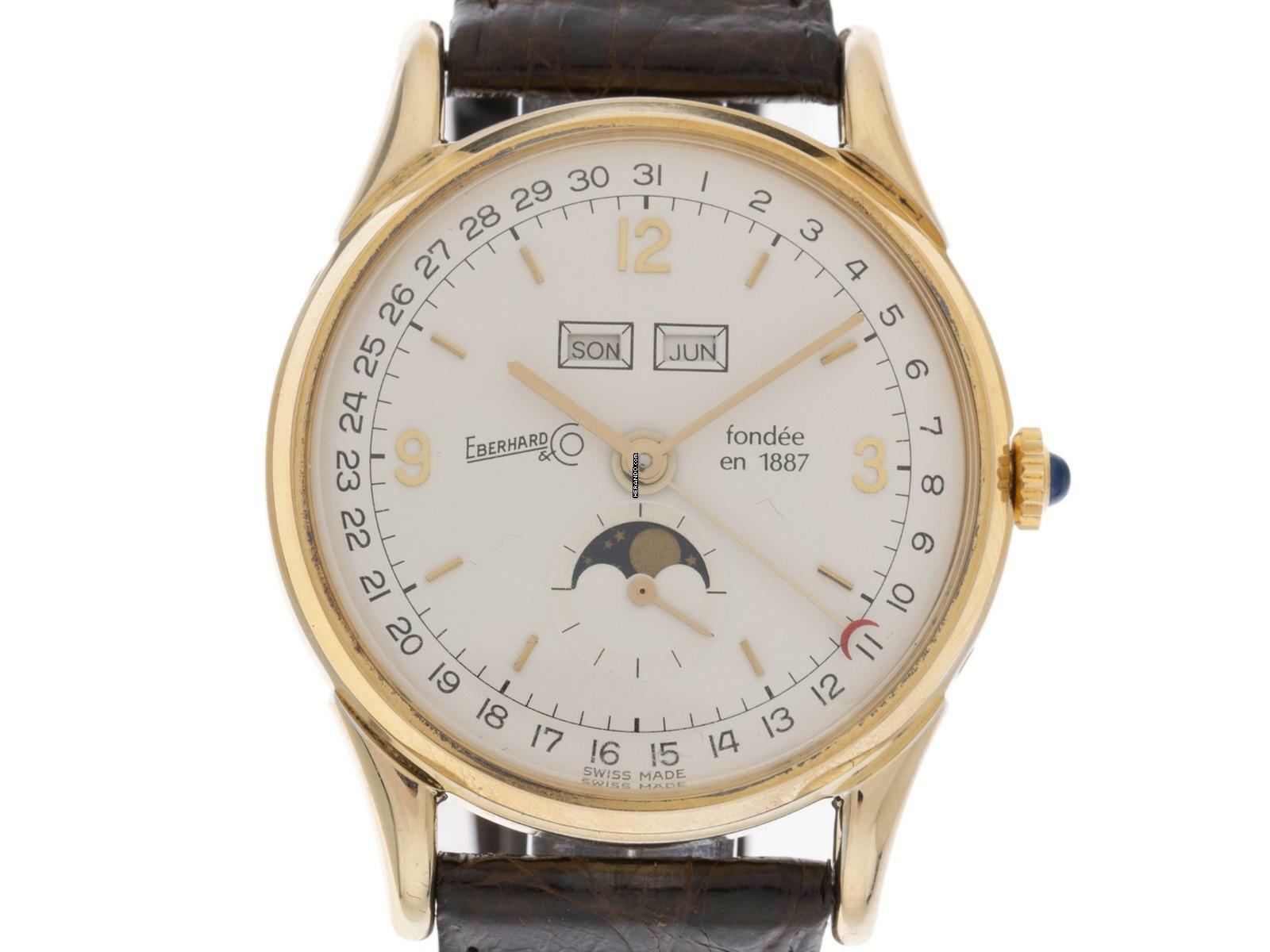  Eberhard & Co. Calendrier Ref.36016 1987 original Box sehr gut Vintage  