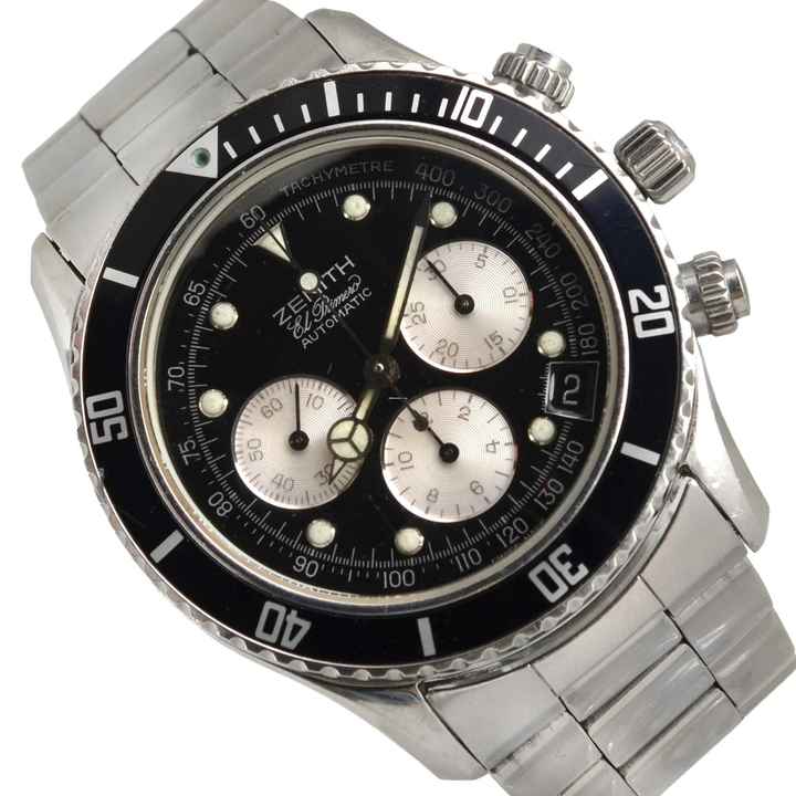  Zenith El Primero Chronograph De Luca black dial 1996 Full set  