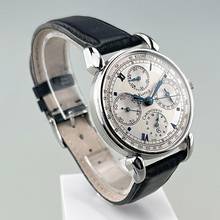 Thumbnail von Chronoswiss Classic Klassik Chronograph Ref. CH-7443 37mm Zifferblatt silber mit gebläuten römischen Ziffern mit Original Kaufbeleg Original Chronoswiss Serviceheft