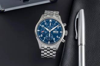 Thumbnail von IWC Fliegeruhr Chronograph Pilot Chronograph Le Petit Prince Automatik Stahl Ref. IW377717 Papiere 2017