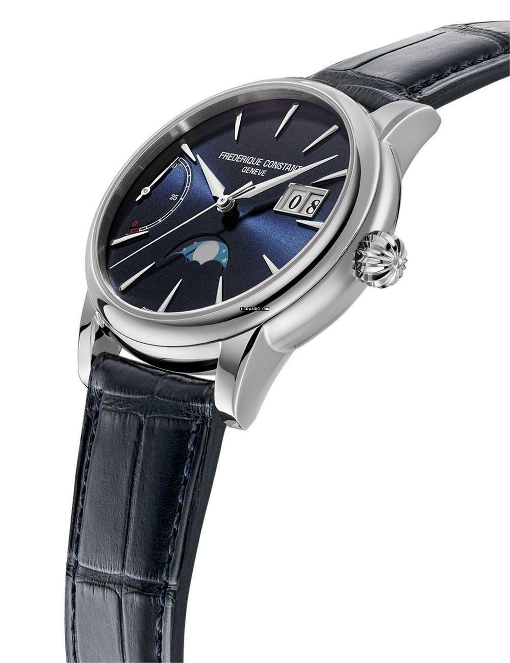  Frederique Constant Classics Moonphase FC-735S3H6 Herrenuhr Classic Power Reserve Big Date Auto Mondphase 40mm 5ATM 