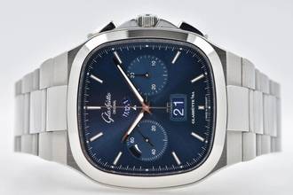 Thumbnail von Glashütte Original Seventies Chronograph Panoramadatum Senator Seventies Panorama Date Chronograph 1-37-02-08-02 Blue Dial