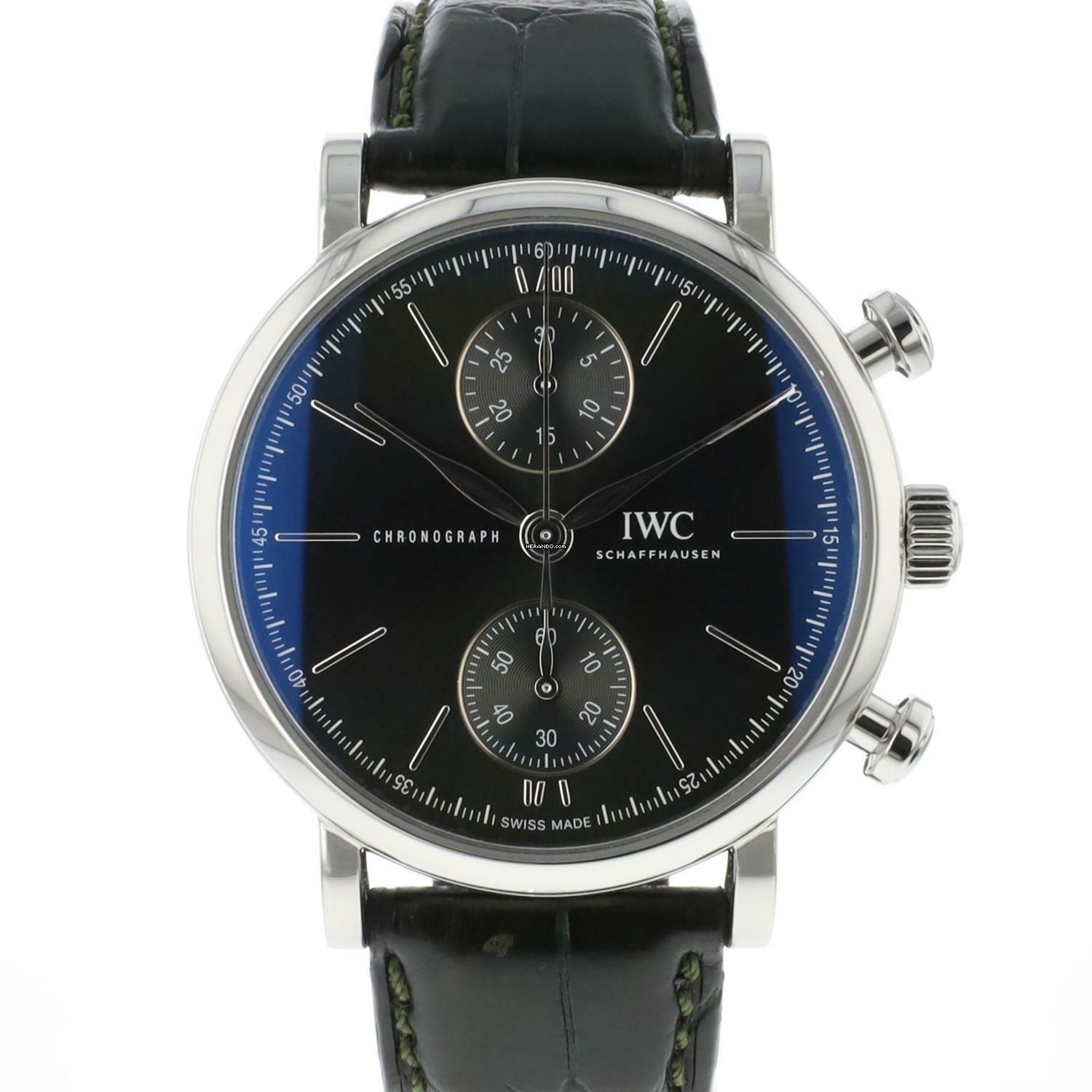  IWC Portofino Chronograph Steel Green Dial  