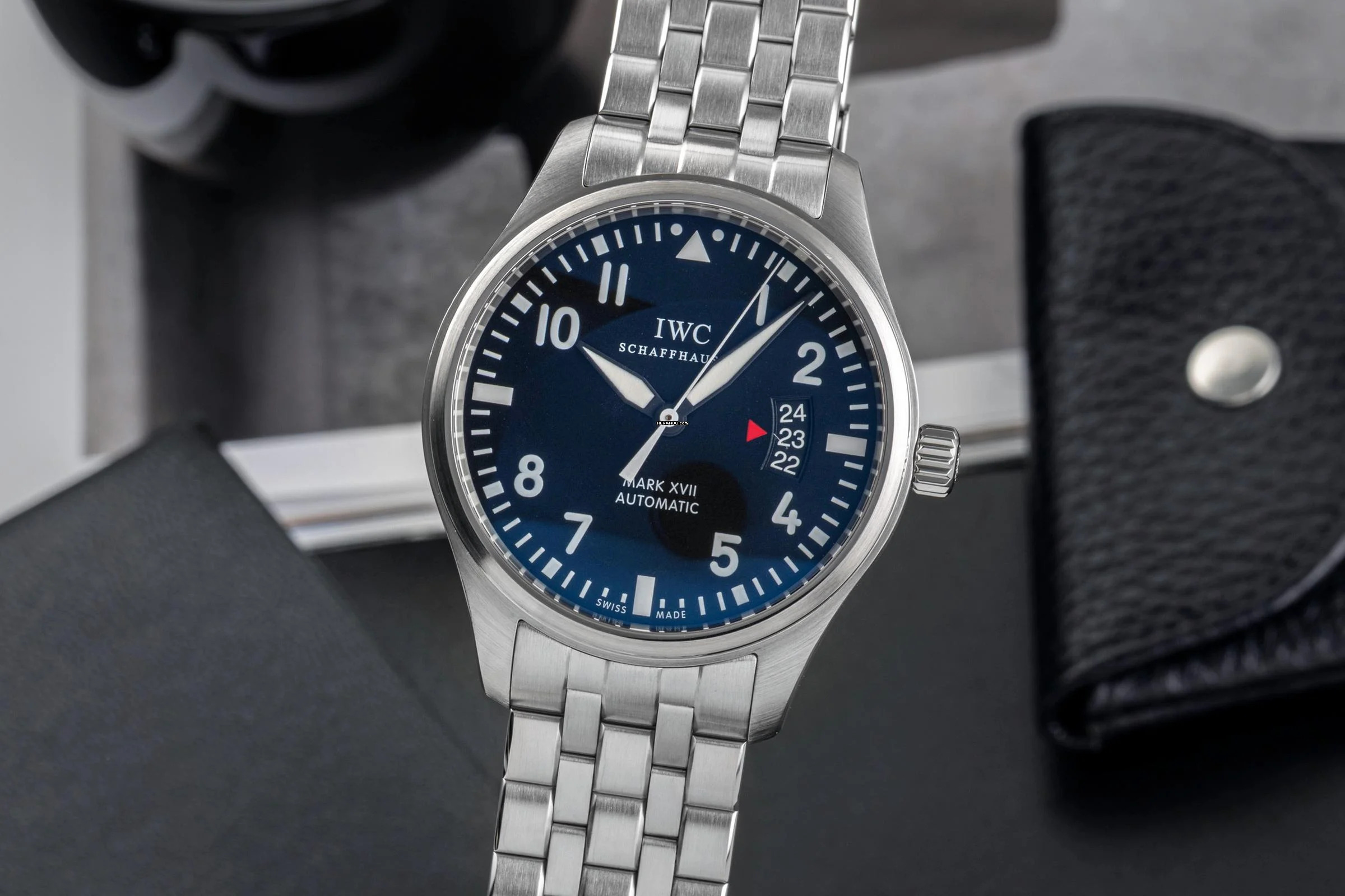 IWC Fliegeruhr Mark Schaffhausen Mark XVII Fliegeruhr Automatik Stahl Ref. IW326504 B&P 2014