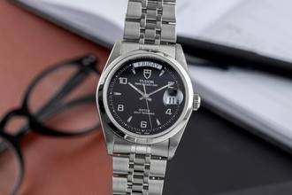 Thumbnail von Tudor Prince Date Day Black Dial Edelstahl Automatik Ref. 76200 Papiere 2007