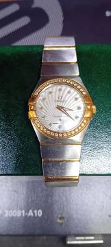  Omega Constellation Stell and Gold MOP Diamonds bezel and Index. Mother-of-Pear Supernova Pattern 