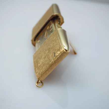  Movado Ermeto Travel clock Taschenuhr Gold 18k/750 BOX+PAPIERE SUPER RARE FULL SET  