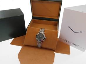 Thumbnail von Cartier Pasha C Automatik 35 mm Herrenuhr mit Stahlband im Top Zustand schwarzes Blatt selten mit schwarzem Zifferblatt