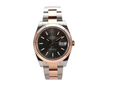  Rolex Datejust 41 Edelstahl Everose-Gold Ref. 126331 Slate Riffelmuster  