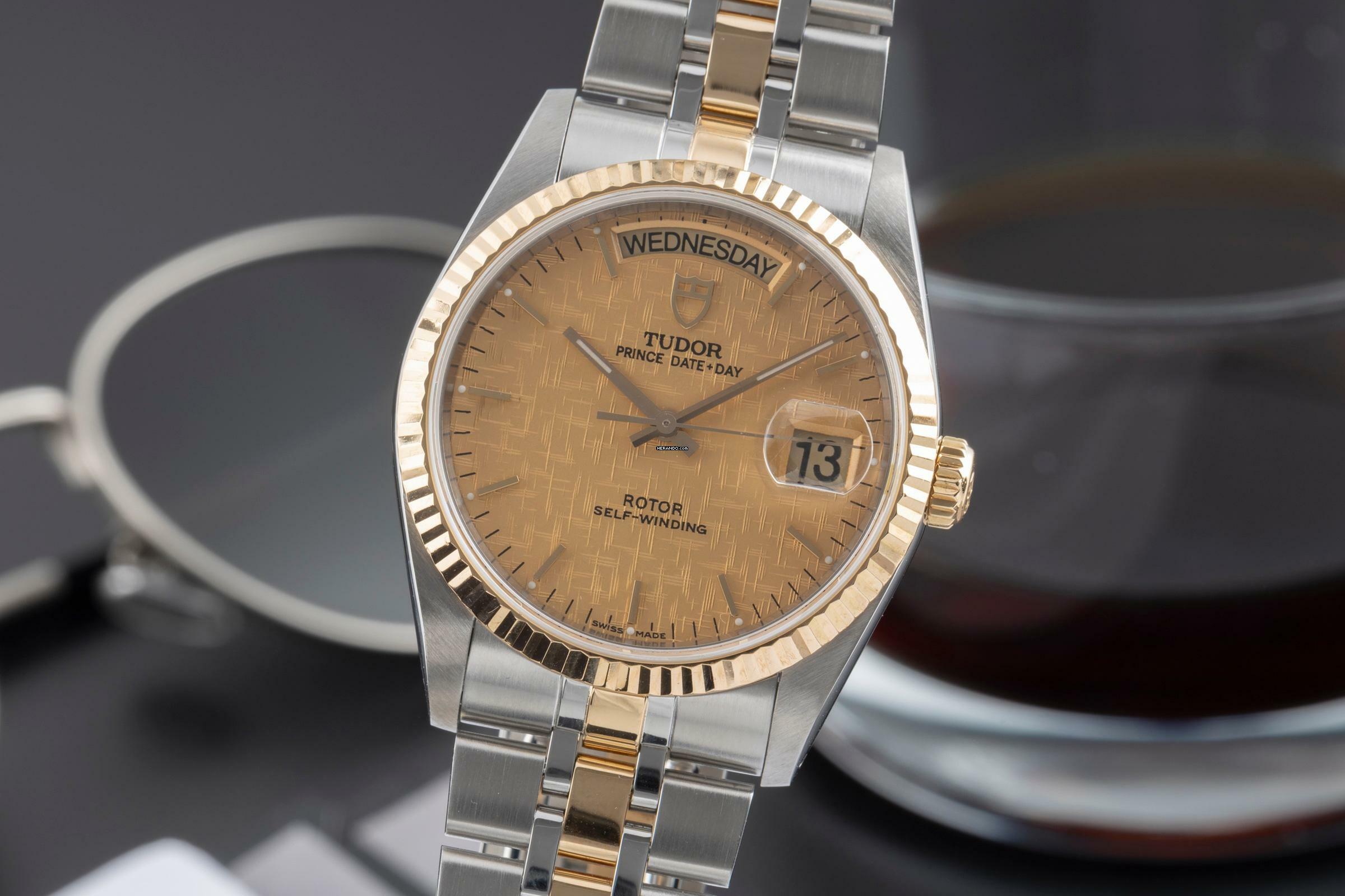 Tudor Date-Day Stahl / Gold Automatik Herrenuhr Ref. 76213 Papiere 2011