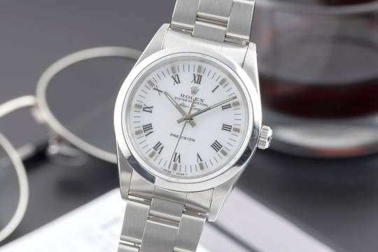  Rolex Air King 34 White Dial Stahl Automatik Herrenuhr Ref. 14000 Papiere 1996 