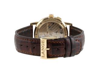 Thumbnail von A. Lange & Söhne Saxonia Großdatum 18K Gold Handaufzug 105.021 B&P 1999