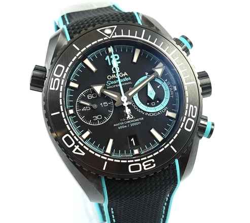  Omega Seamaster Planet Ocean Chronograph ENTZ Deep Black New Watch / Box and Papers 