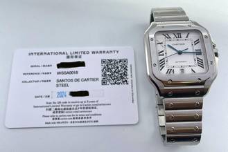 Thumbnail von Cartier Santos De Cartier With papers 2024 New Large size White dial