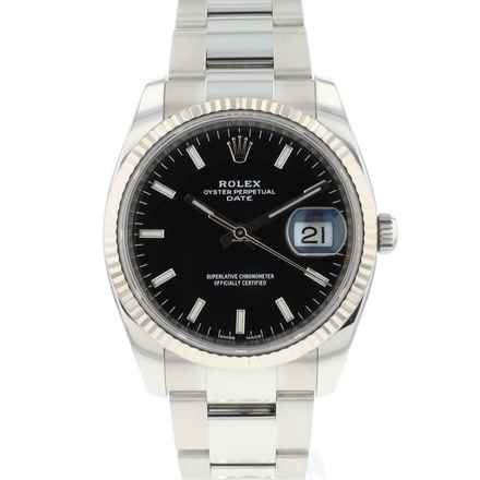  Rolex Oyster Perpetual Date 34 Oyster Fluted Black Dial  