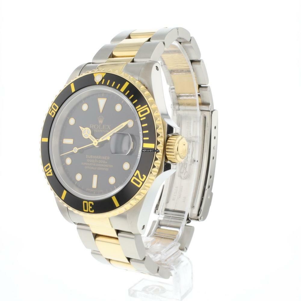  Rolex Submariner Date Gold Steel Black Dial  