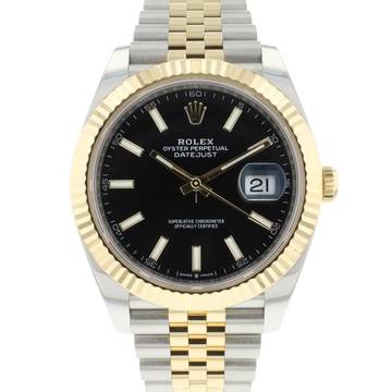  Rolex Datejust 41 Steel Gold Jubilee Fluted Black Dial  