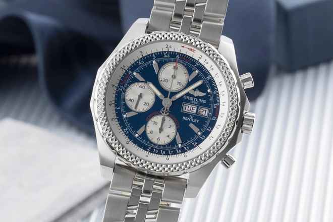  Breitling Bentley GT Chronograph Automatik Stahl Herrenuhr Ref. A13363 B&P 2008 