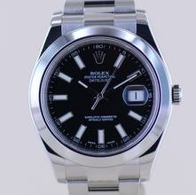 Thumbnail von Rolex Datejust II Stahl Oyster black Stick Dial 41mm 2013 schwarz 116300 B+P