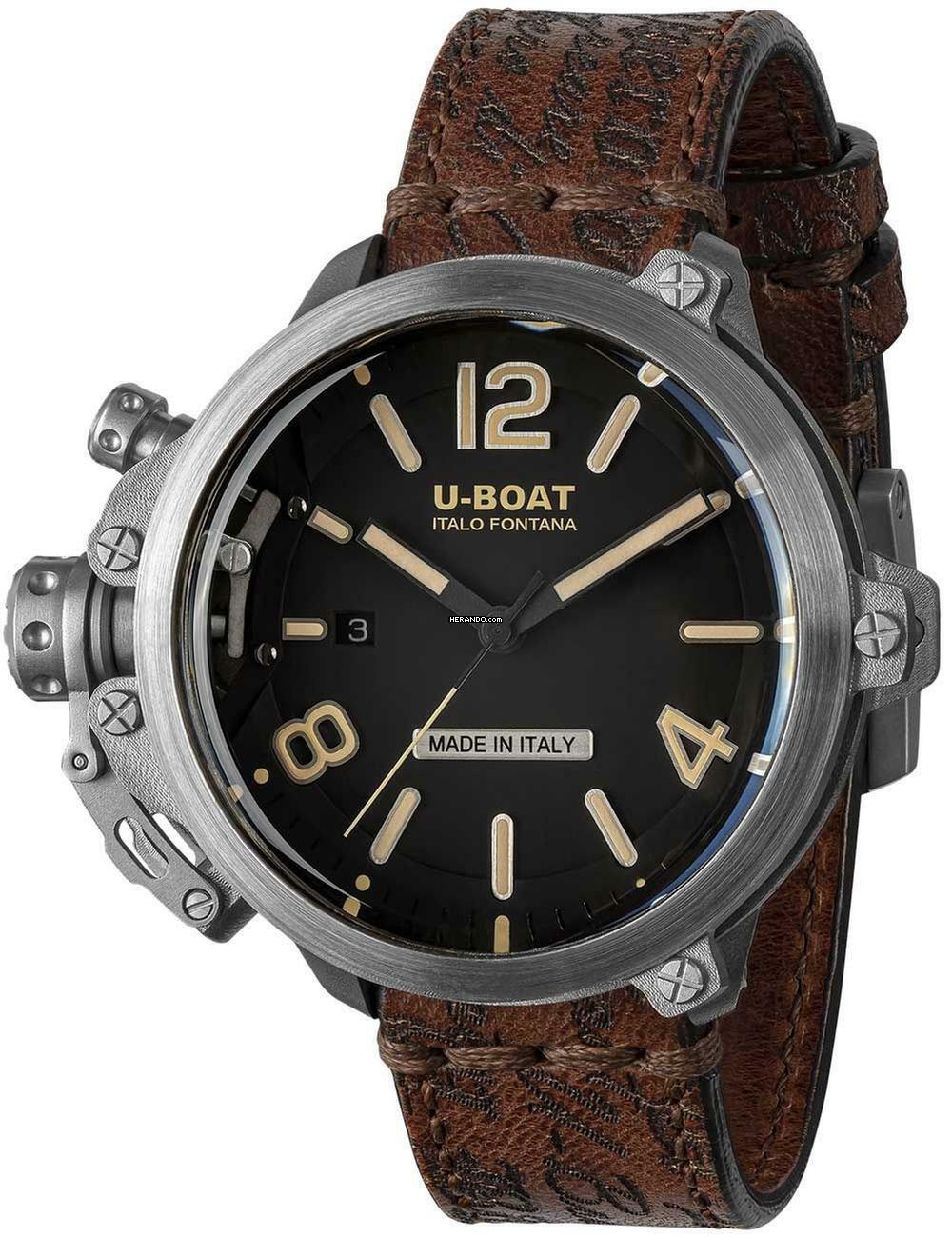  U-Boat Capsule 8807 Capsule 50 mm SS BK BE Automatik Herrenuhr 10ATM 