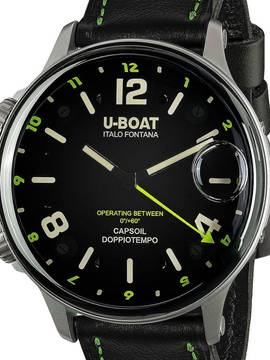  U-Boat 9676 Capsoil Doppiotempo SS GMT Herrenuhr 55mm 10ATM 