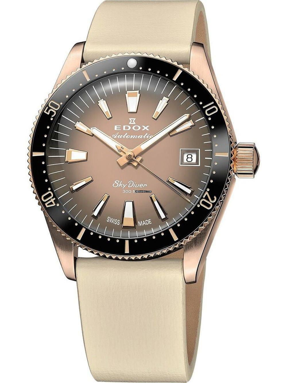  Edox 80131-37RNC-VDBEI Skydiver Automatik +2. Armband Damenuhr 