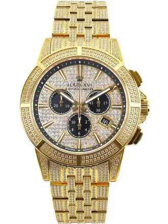  Louis XVI LXVI1123 Majeste Iced Out Chronograph Herrenuhr 43mm 5ATM 