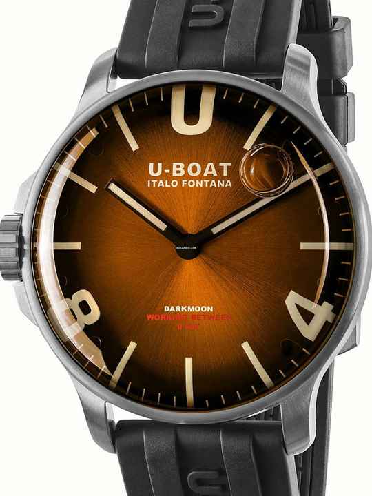  U-Boat 8703/B Darkmoon Brown SS Soleil Herrenuhr 44mm 5ATM 